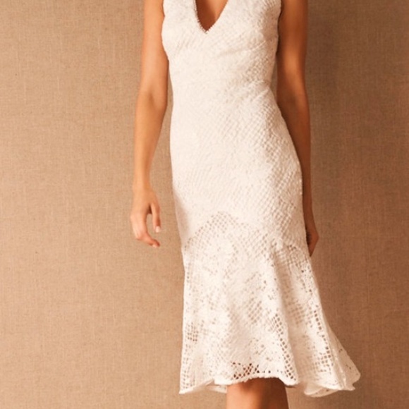 Monique Lhuillier x BHLDN Anthropologie LORRE White Lace Midi